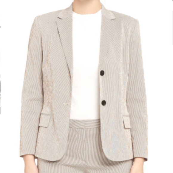 THEORY stretchy Seersucker blazer - Picture 3 of 8